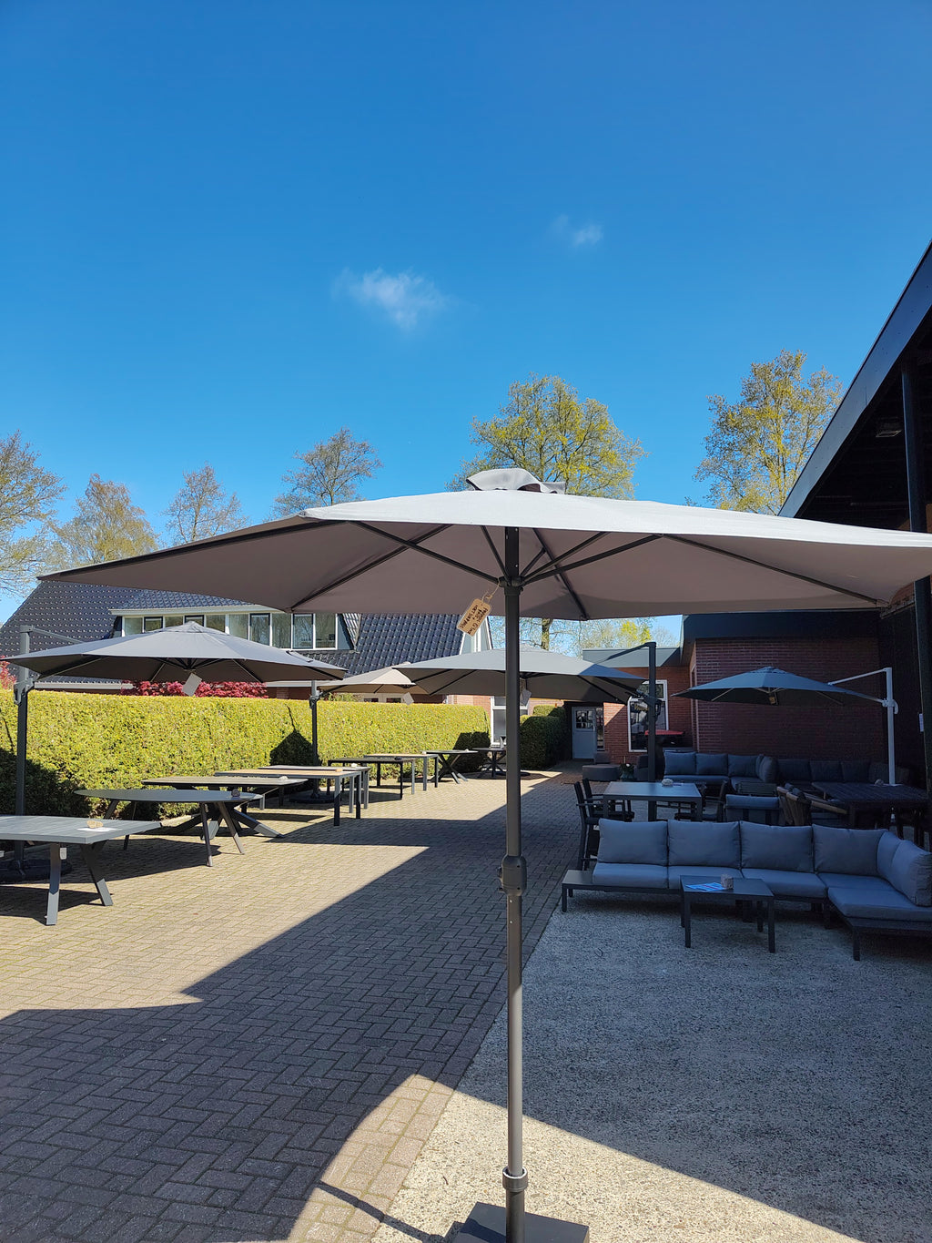 Parasol Ø3mtr donker grijs