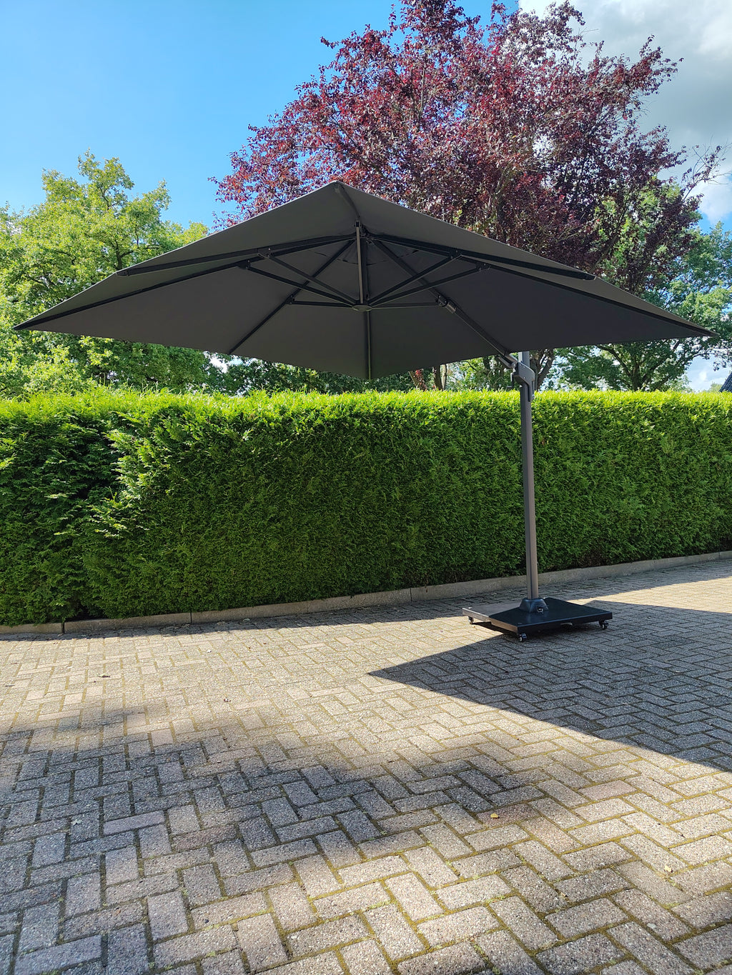 Zweefparasol VirgoFlex grijs 3x3mtr