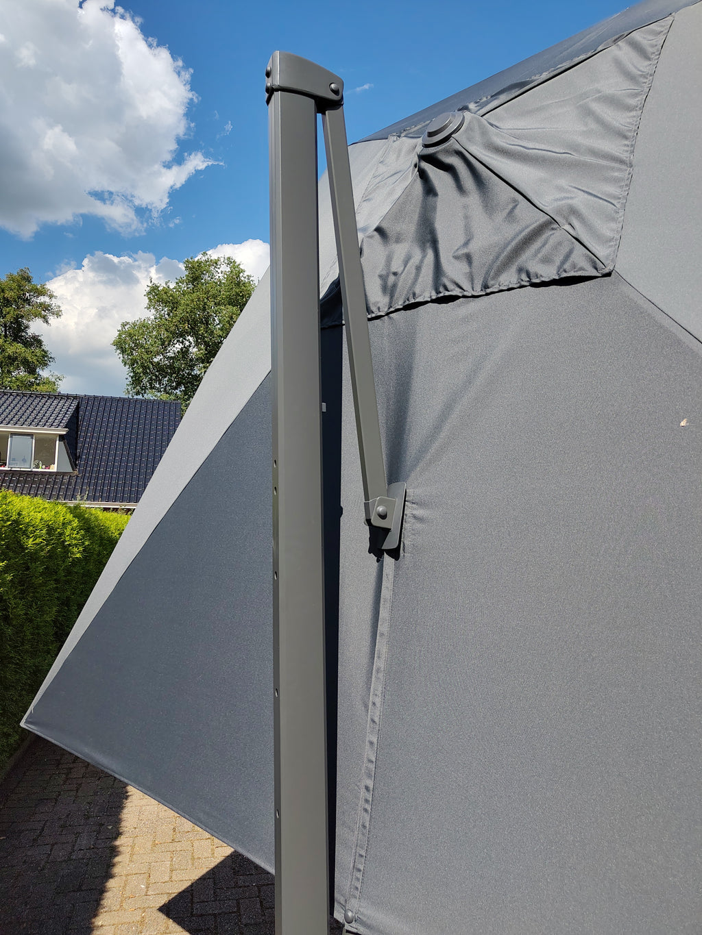 Zweefparasol VirgoFlex grijs 3x3mtr
