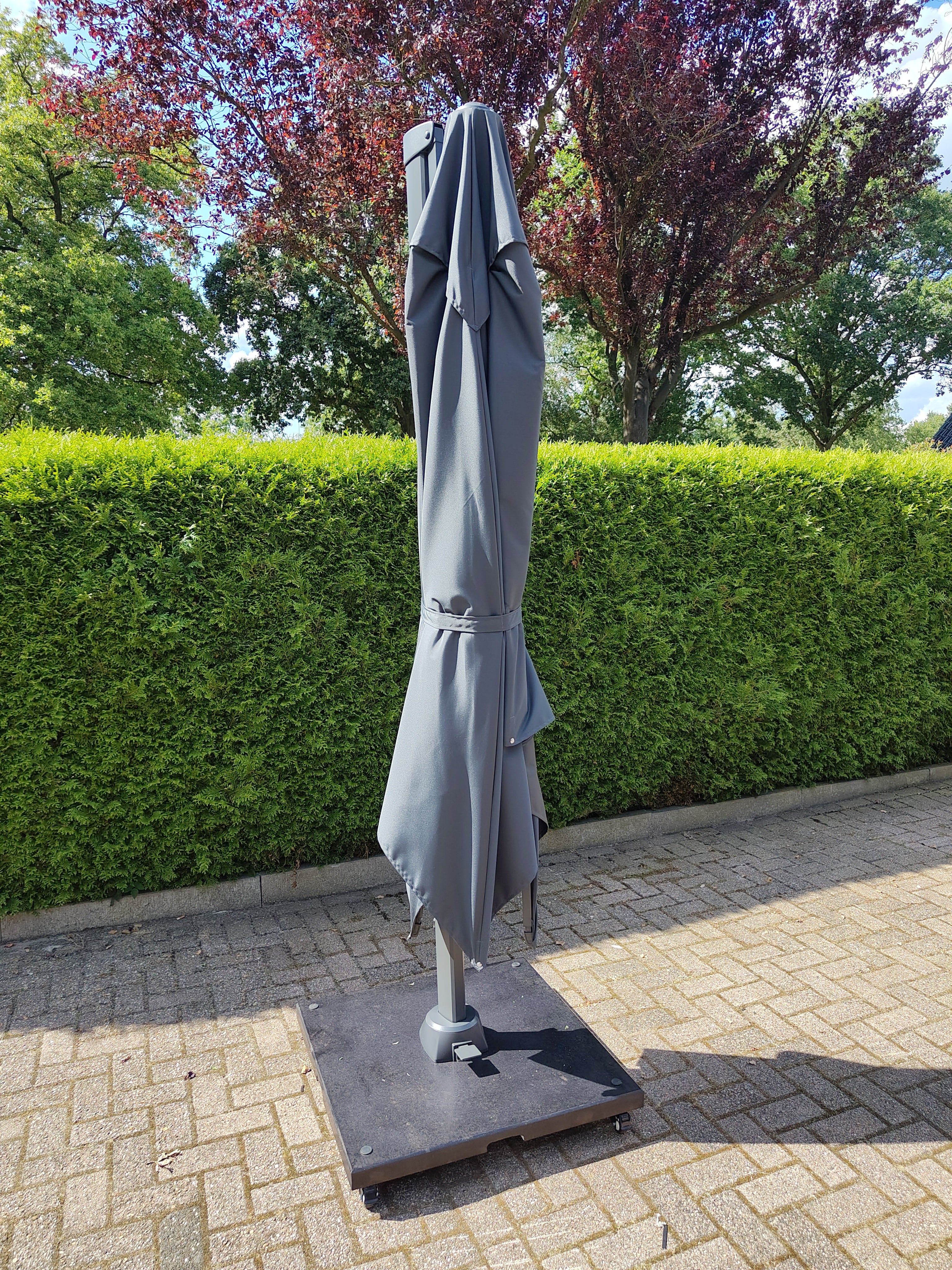 Zweefparasol VirgoFlex grijs 3x3mtr