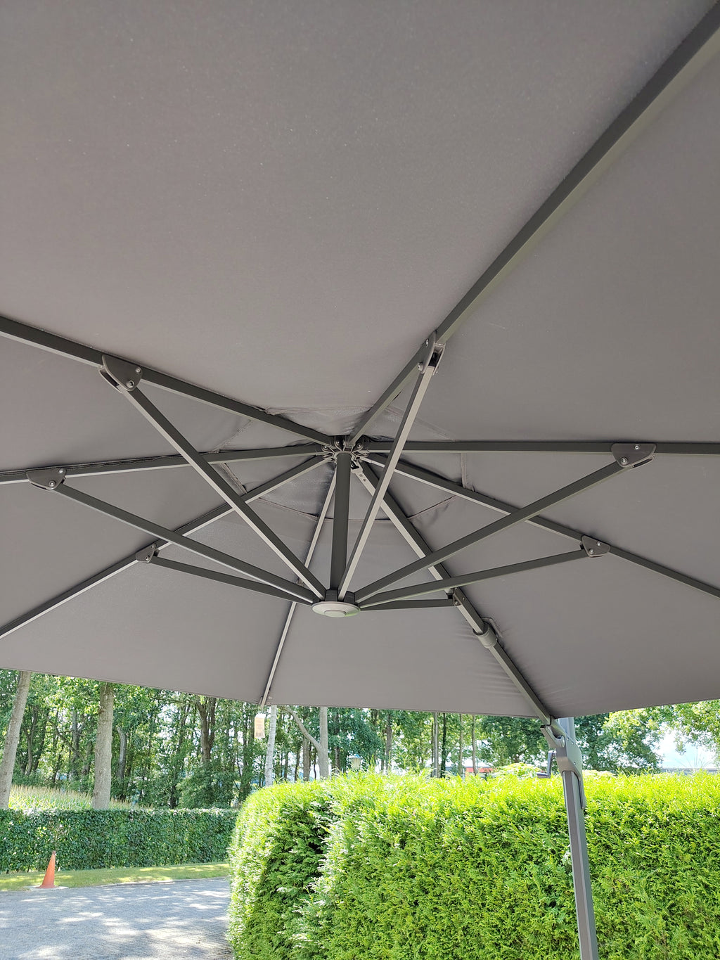 Zweefparasol Virgoflex grijs Ø3,5mtr