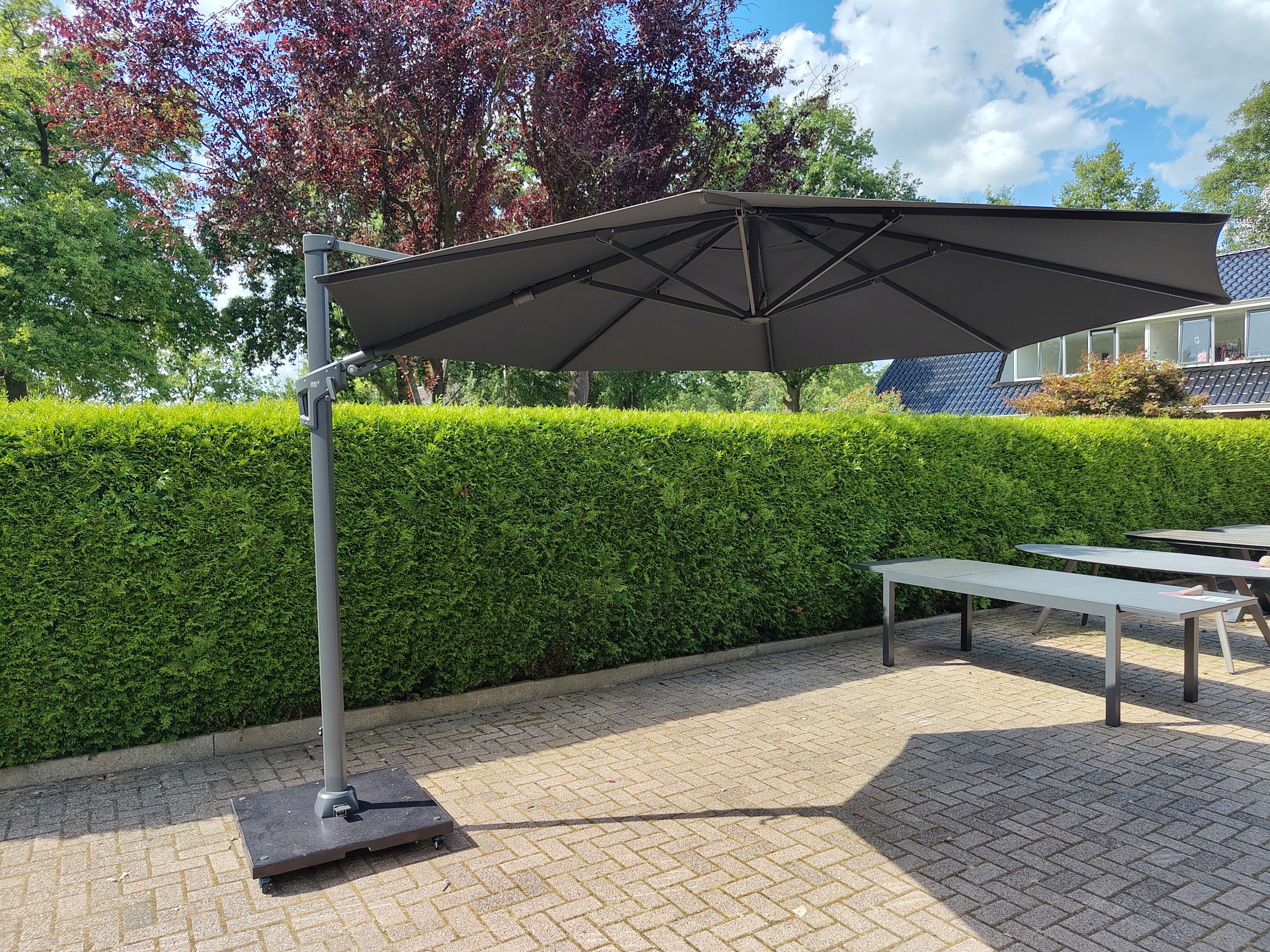 Zweefparasol Virgoflex grijs Ø3,5mtr