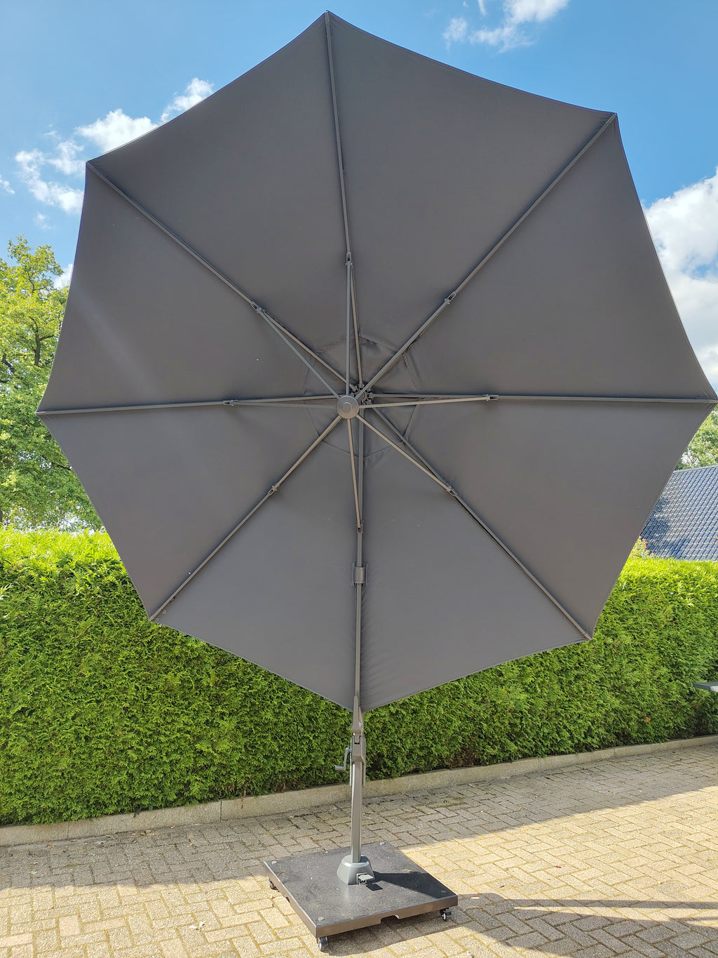 Zweefparasol Virgoflex grijs Ø3,5mtr