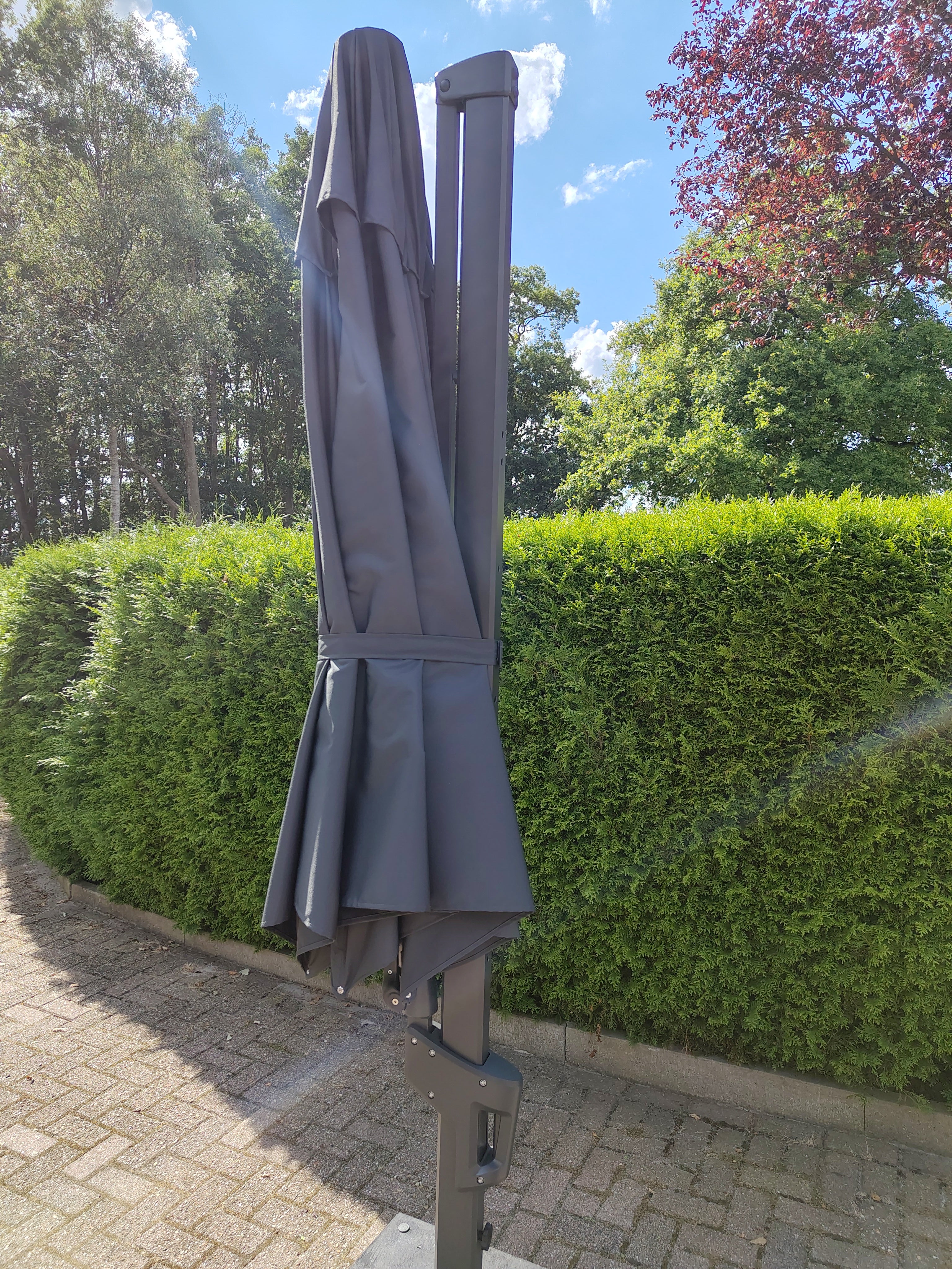 Zweefparasol Virgoflex grijs Ø3,5mtr