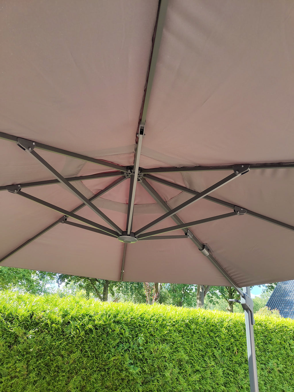 Zweefparasol Virgo Grijs Zonder Volant Ø3,5Mtr