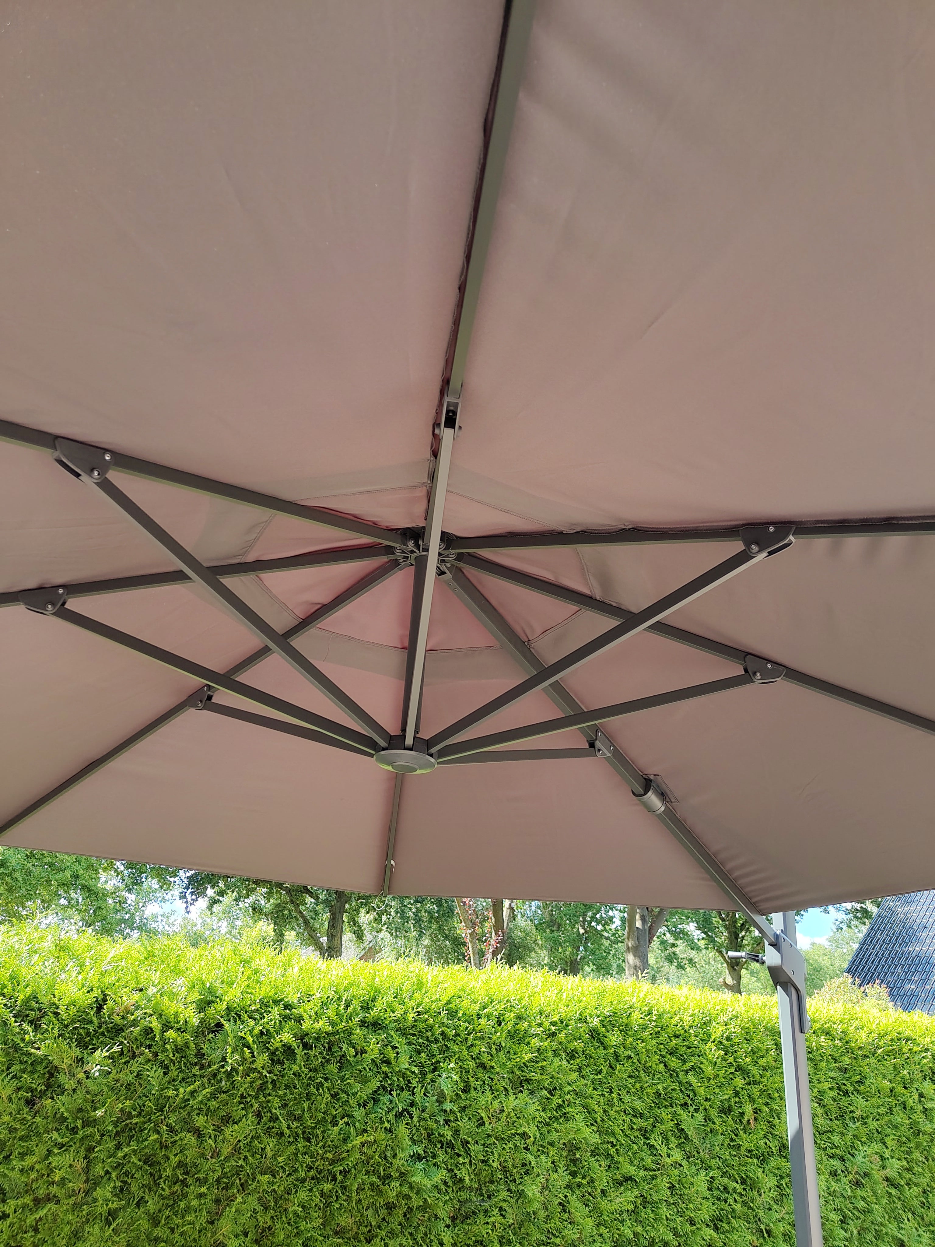 Zweefparasol Virgo Grijs Zonder Volant Ø3,5Mtr