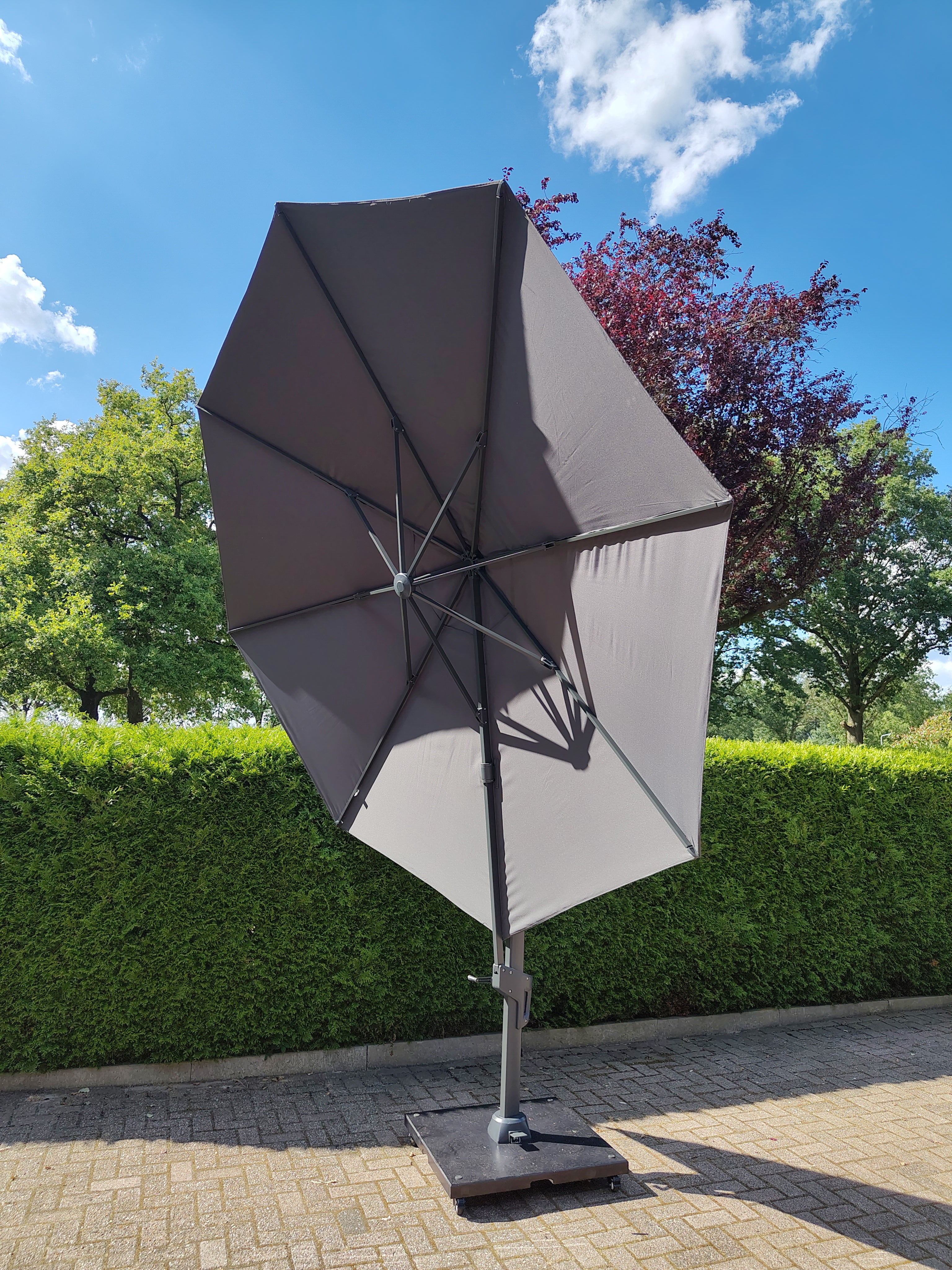 Zweefparasol Virgo Grijs Zonder Volant Ø3,5Mtr