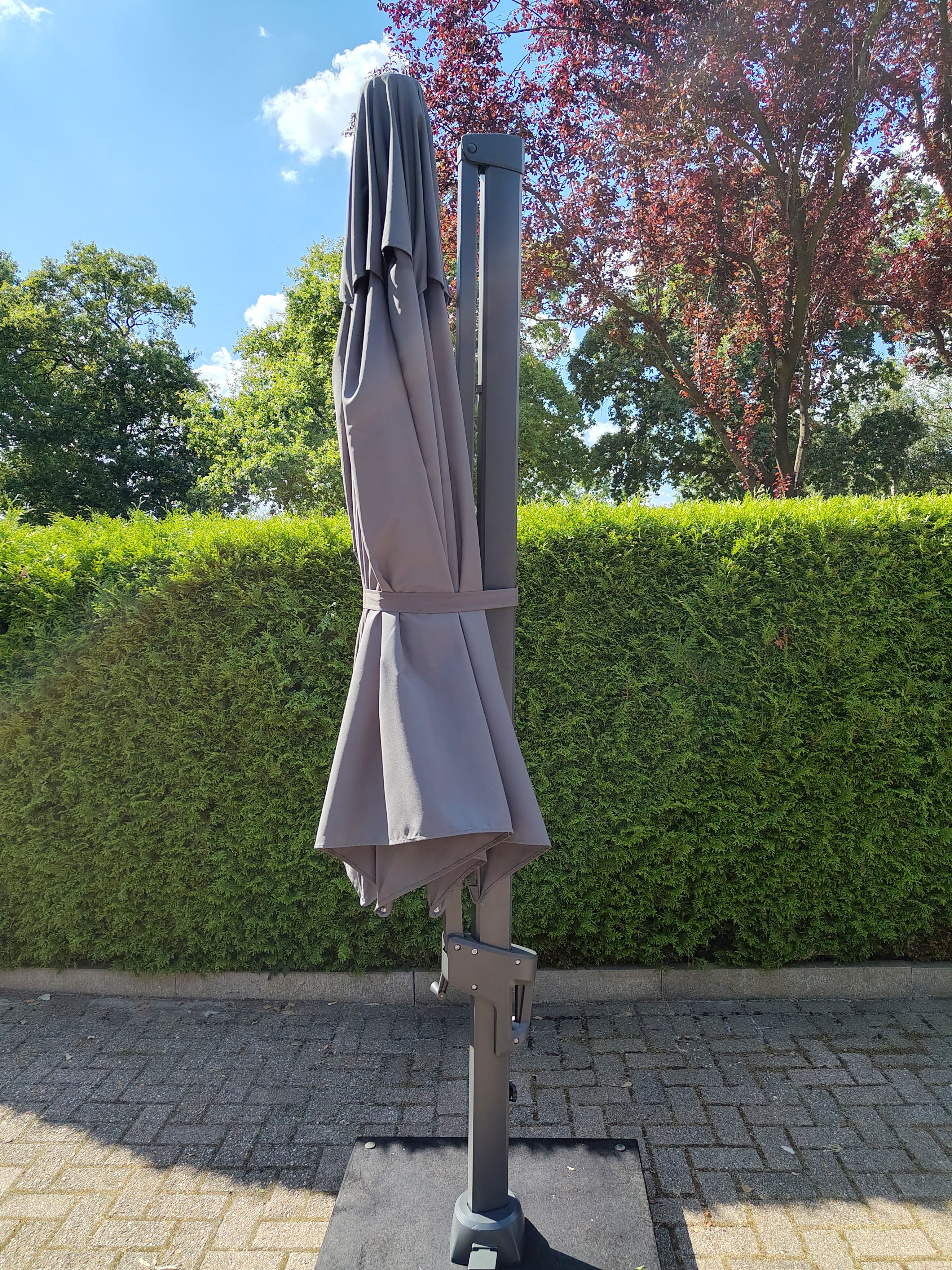 Zweefparasol Virgo Grijs Zonder Volant Ø3,5Mtr
