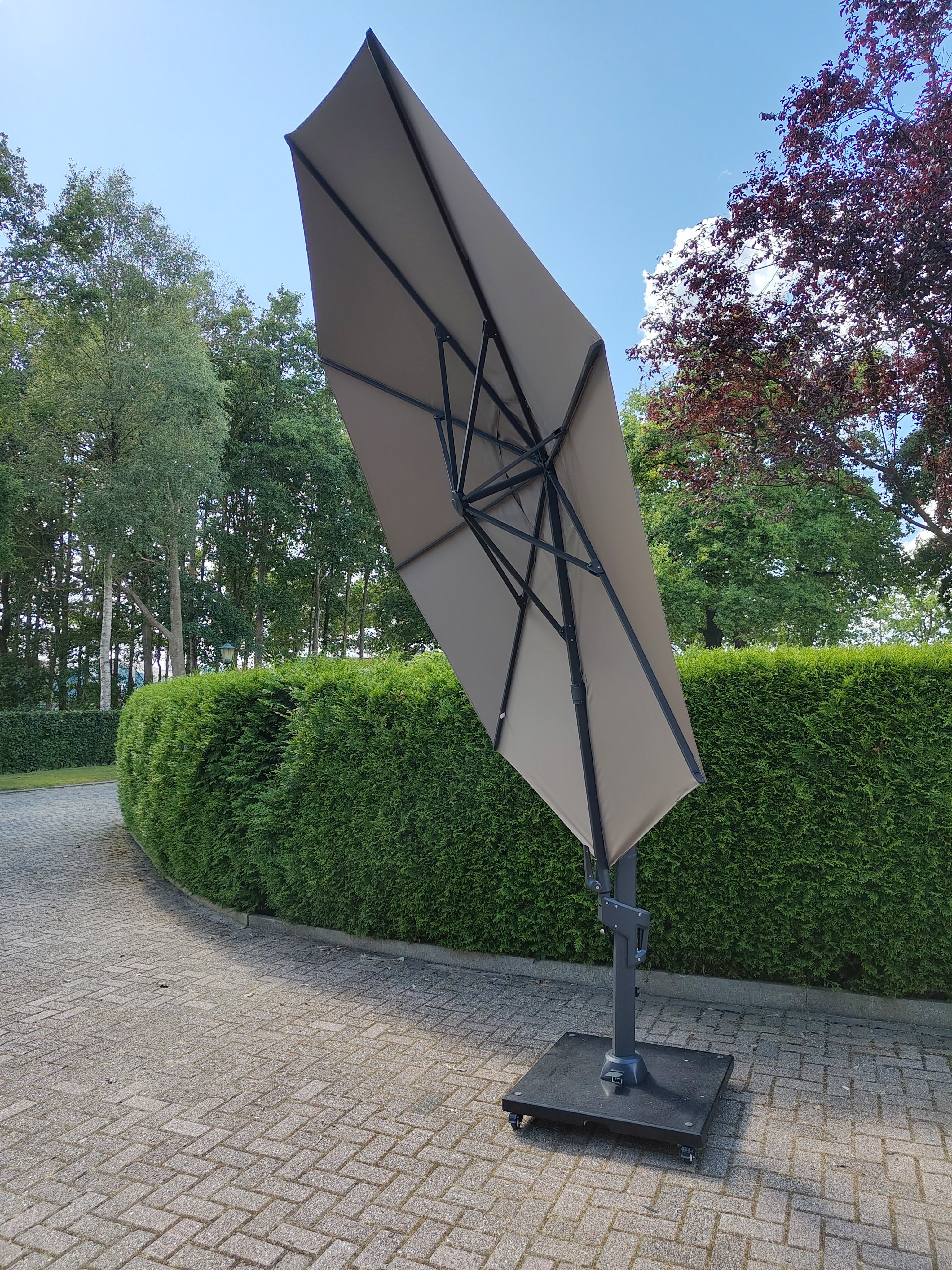 Zweefparasol VirgoFlex Taupe Ø3,5Mtr