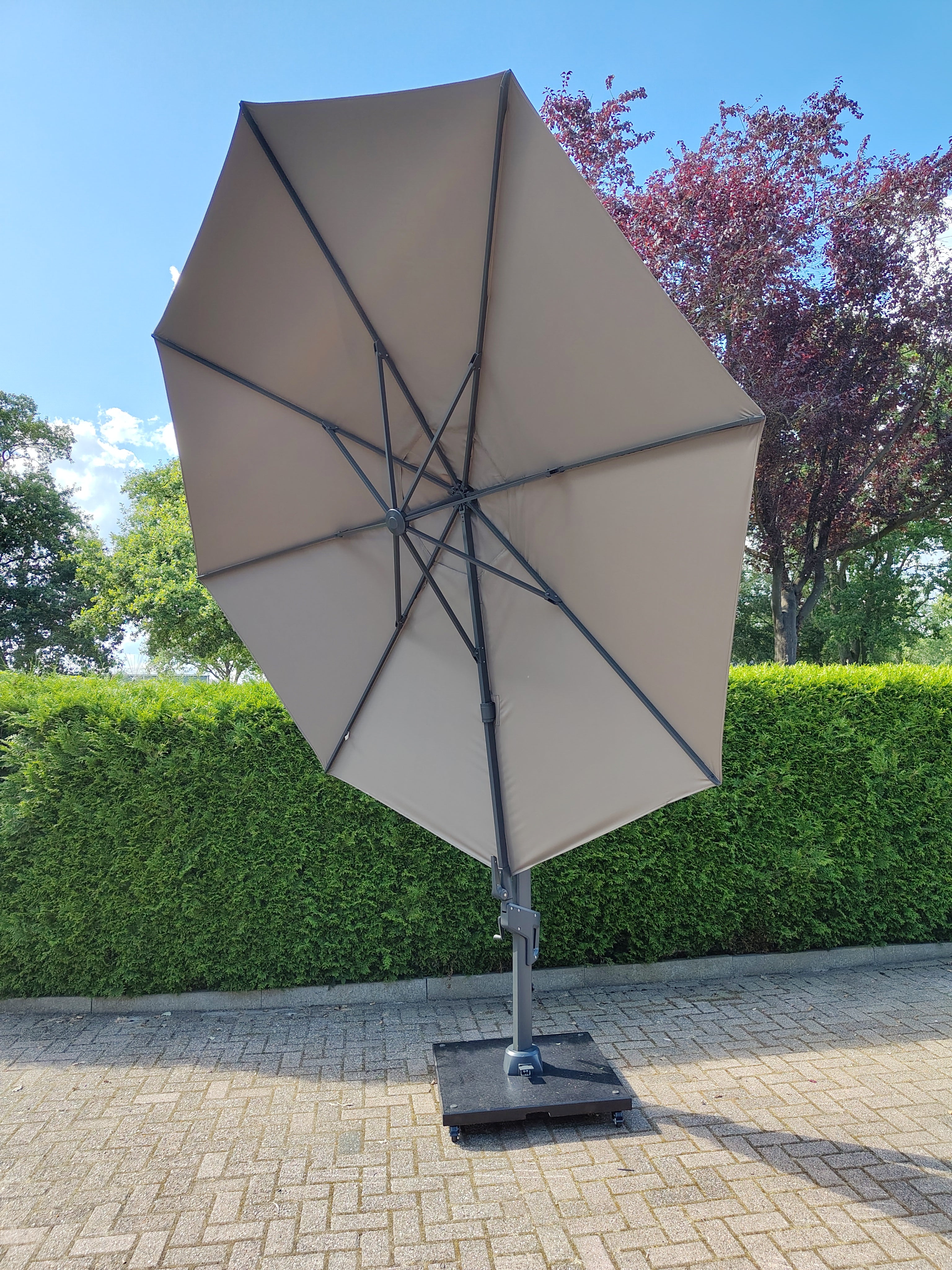 Zweefparasol VirgoFlex Taupe Ø3,5Mtr