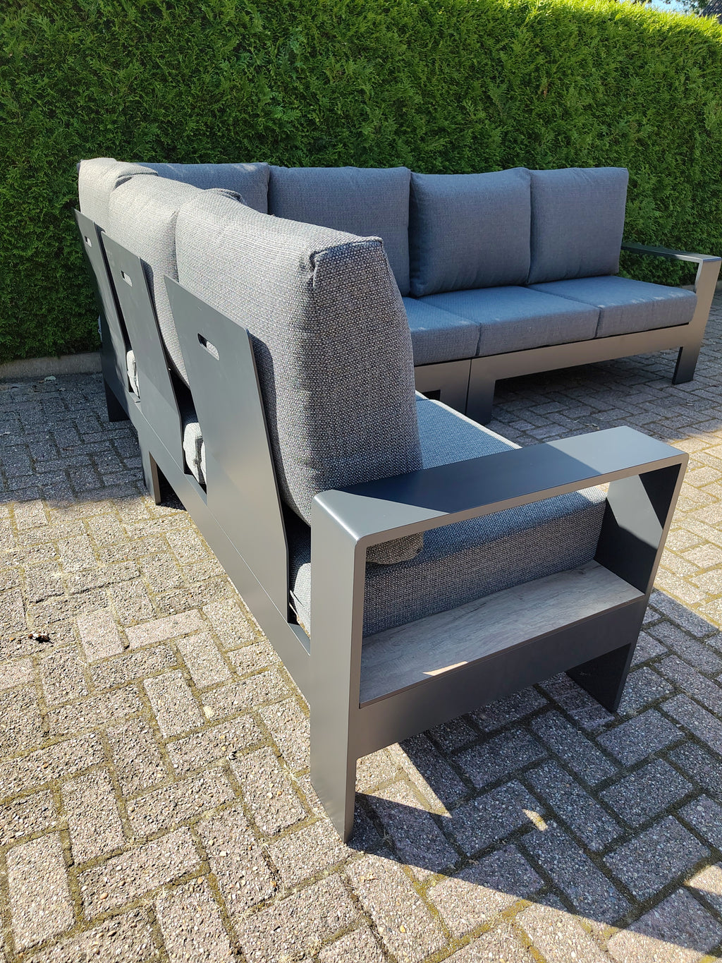 Castello Cornerset Antraciet met HPL Lift Tafel