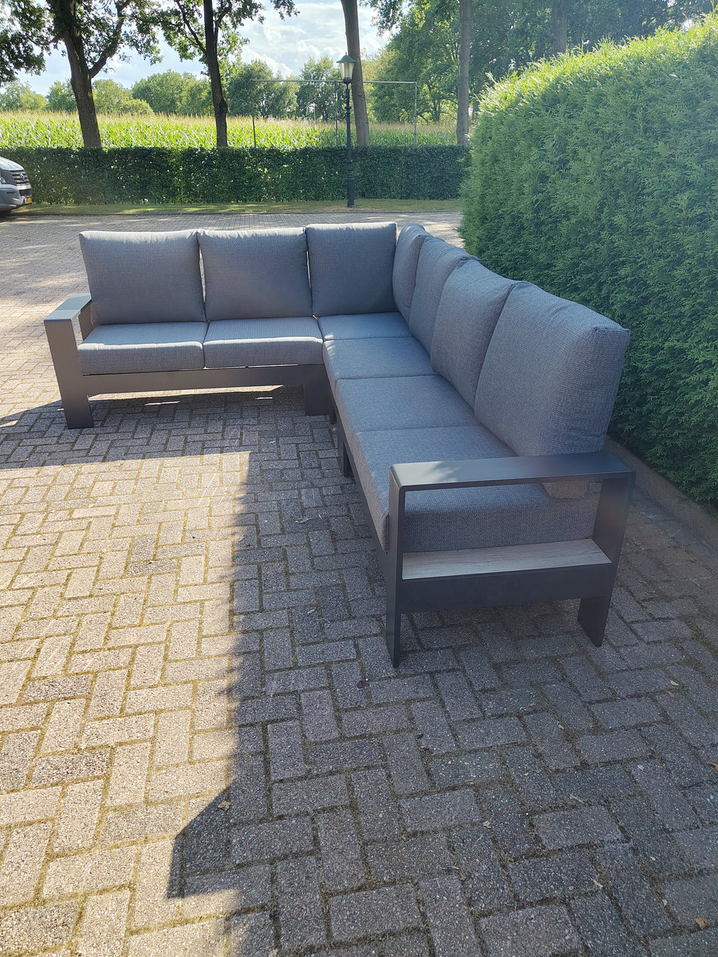 Castello Cornerset Antraciet met HPL Lift Tafel