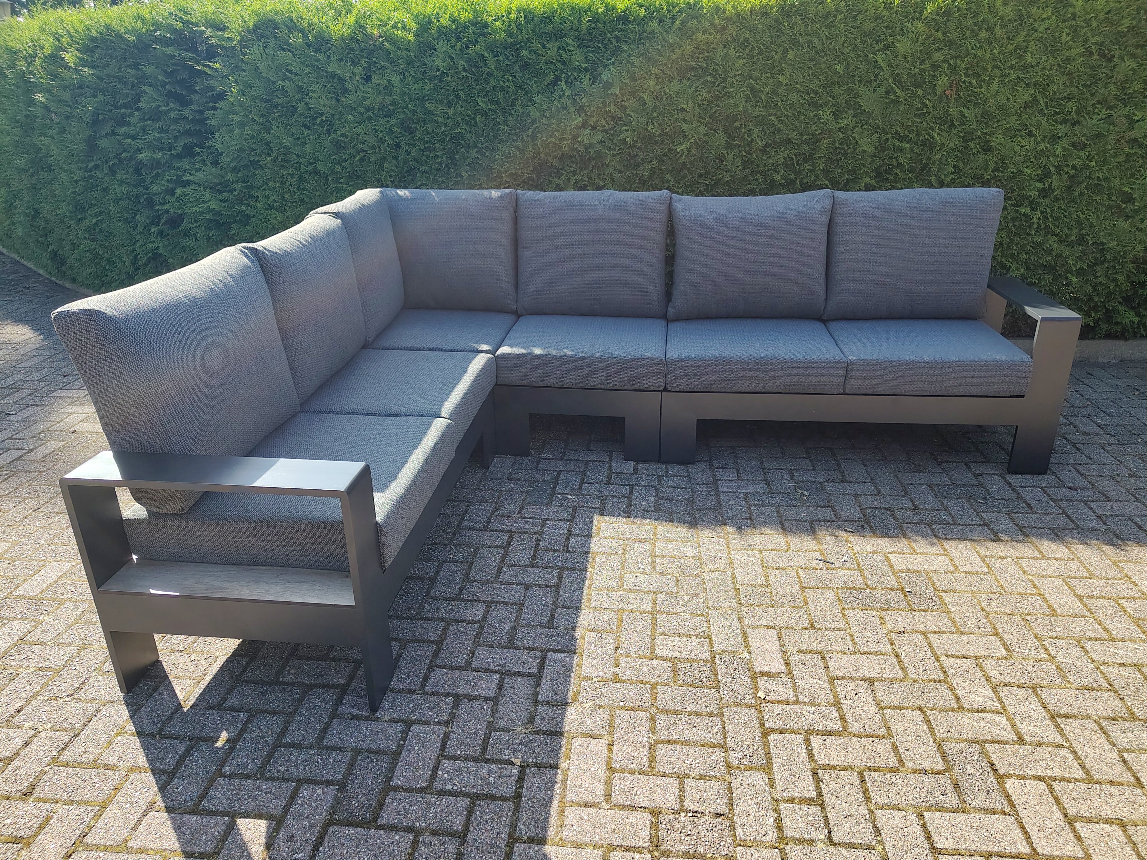 Castello Cornerset Antraciet met HPL Lift Tafel