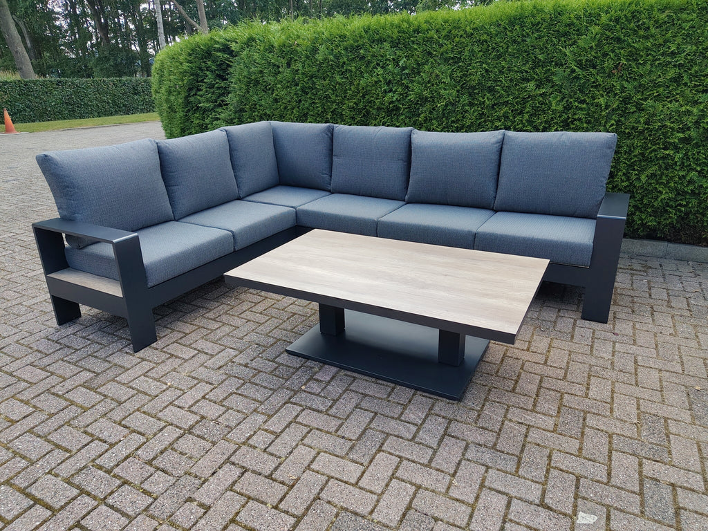 Castello Cornerset Antraciet met HPL Lift Tafel