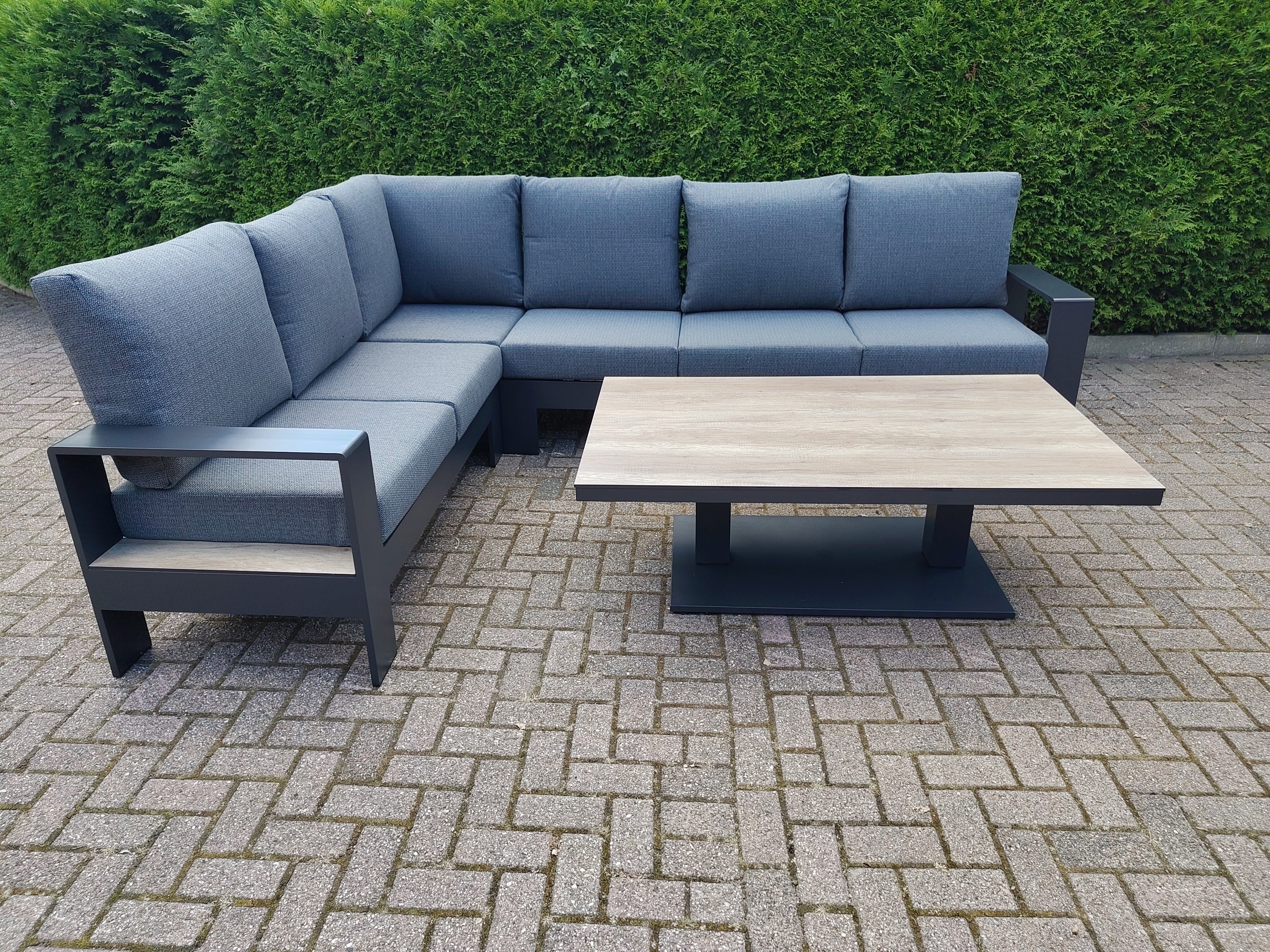 Castello Cornerset Antraciet met HPL Lift Tafel