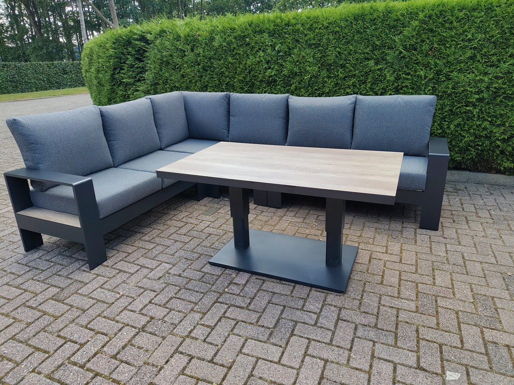Castello Cornerset Antraciet met HPL Lift Tafel