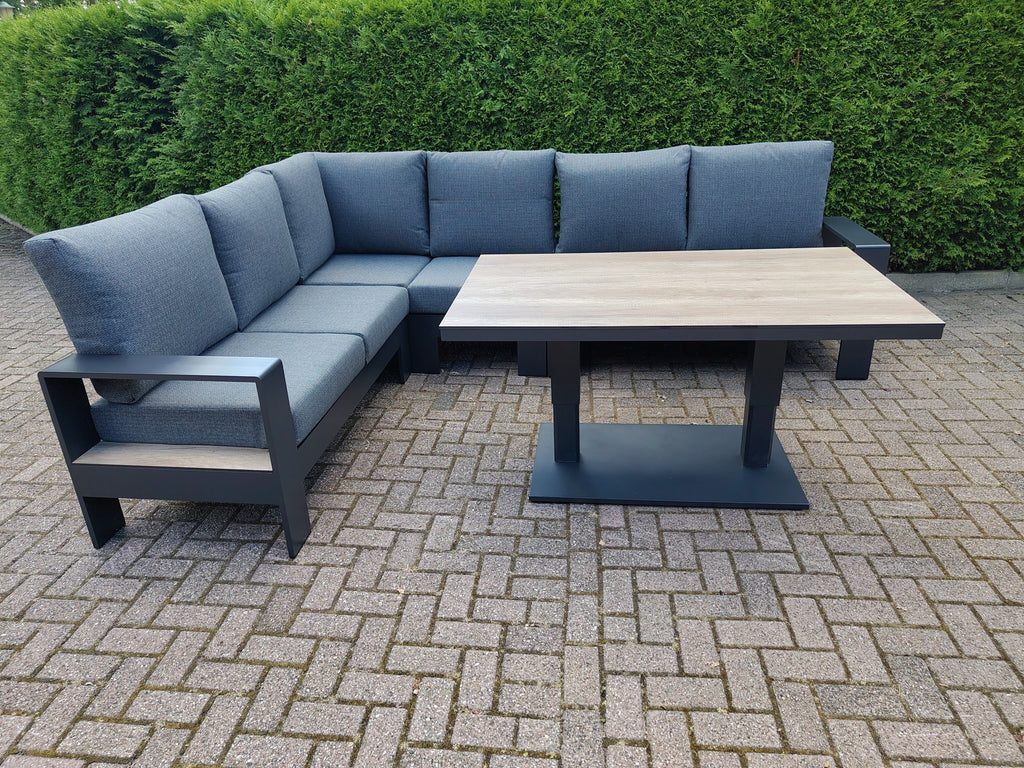 Castello Cornerset Antraciet met HPL Lift Tafel