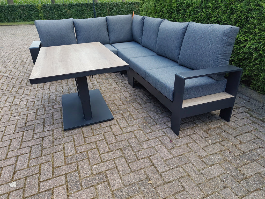 Castello Cornerset Antraciet met HPL Lift Tafel
