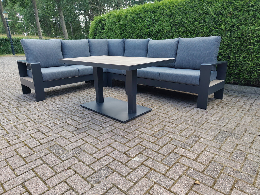 Castello Cornerset Antraciet met HPL Lift Tafel