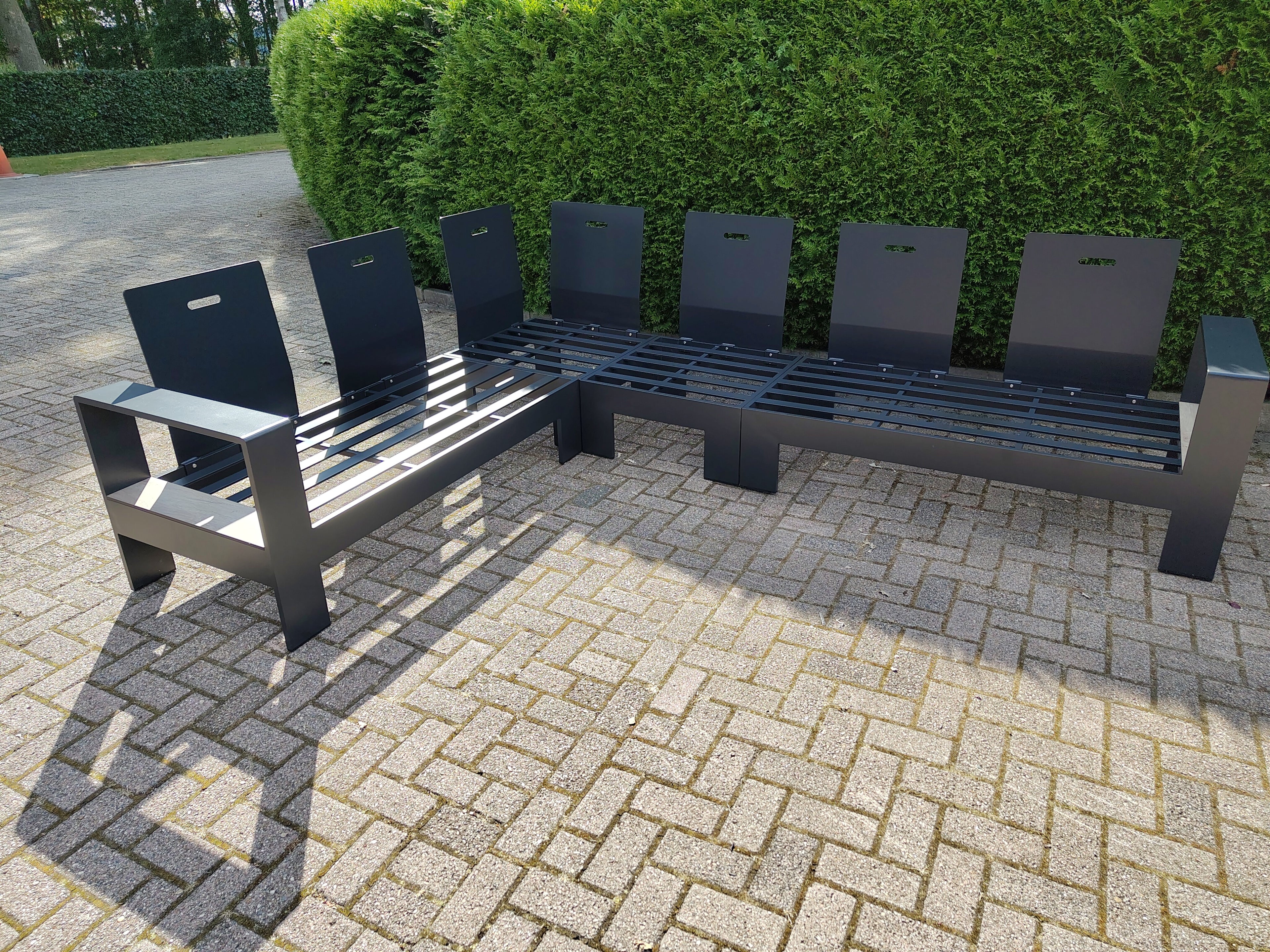 Castello Cornerset Beige met HPL Lift Tafel
