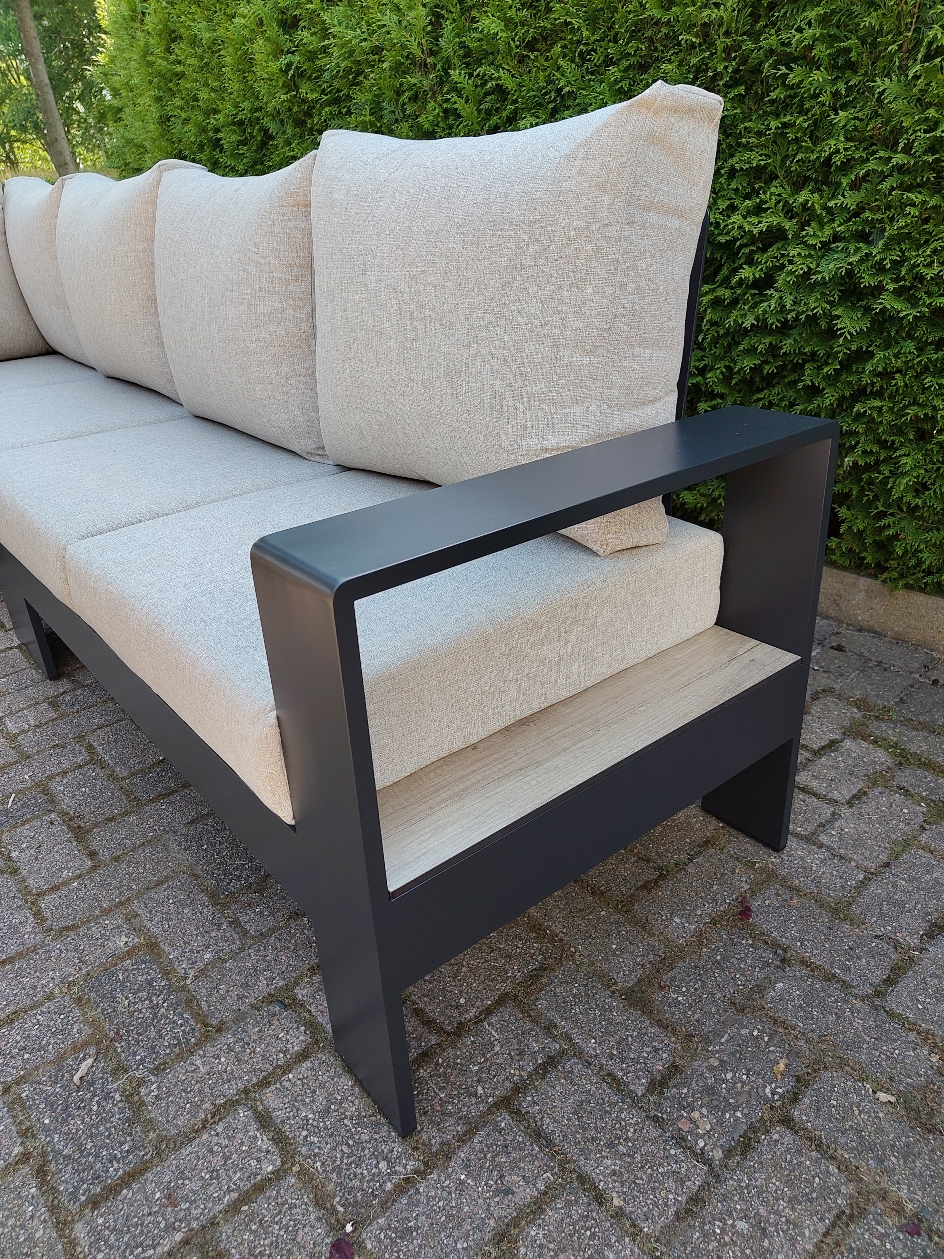 Castello Cornerset Beige met HPL Lift Tafel
