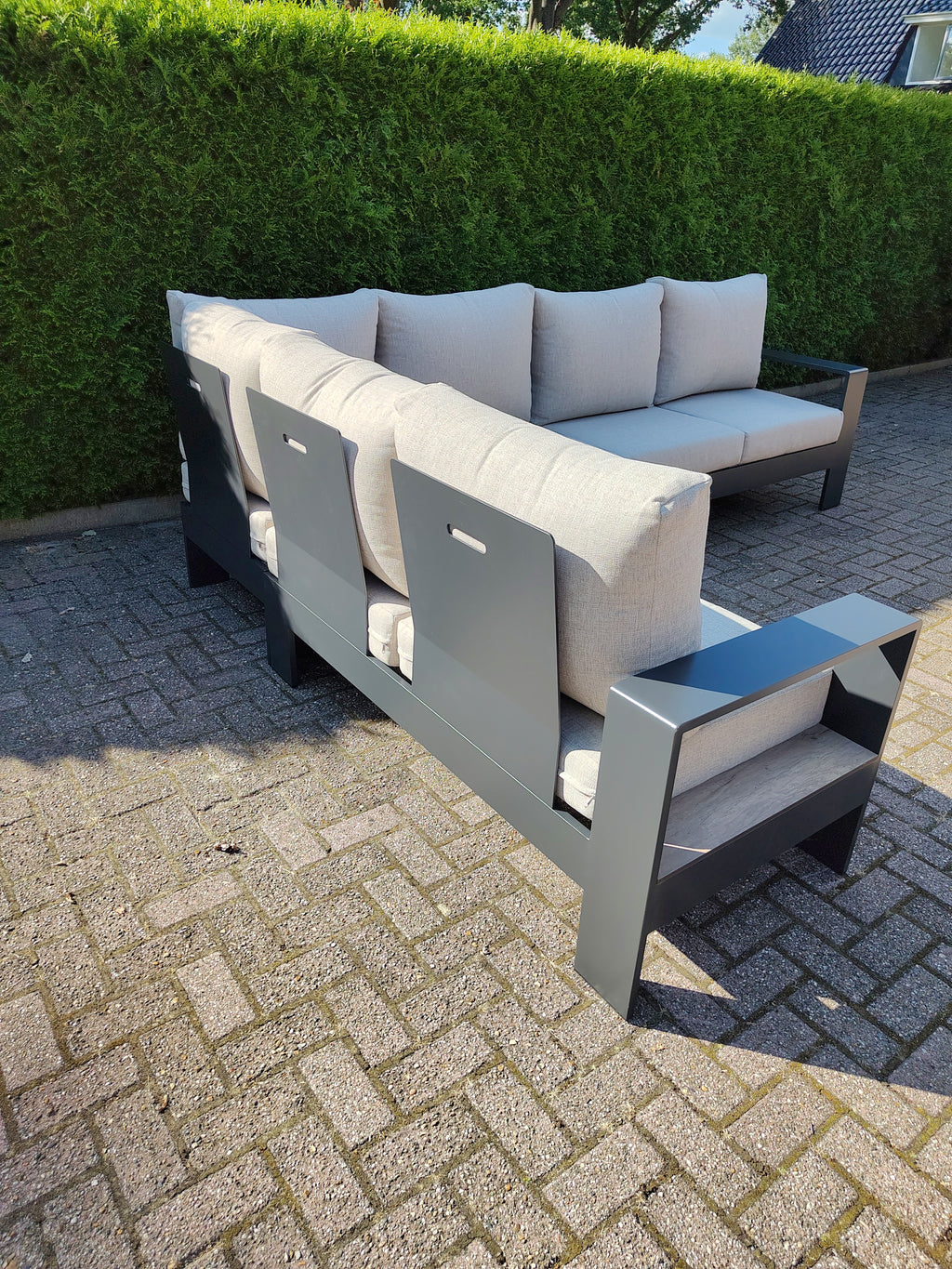 Castello Cornerset Beige met HPL Lift Tafel