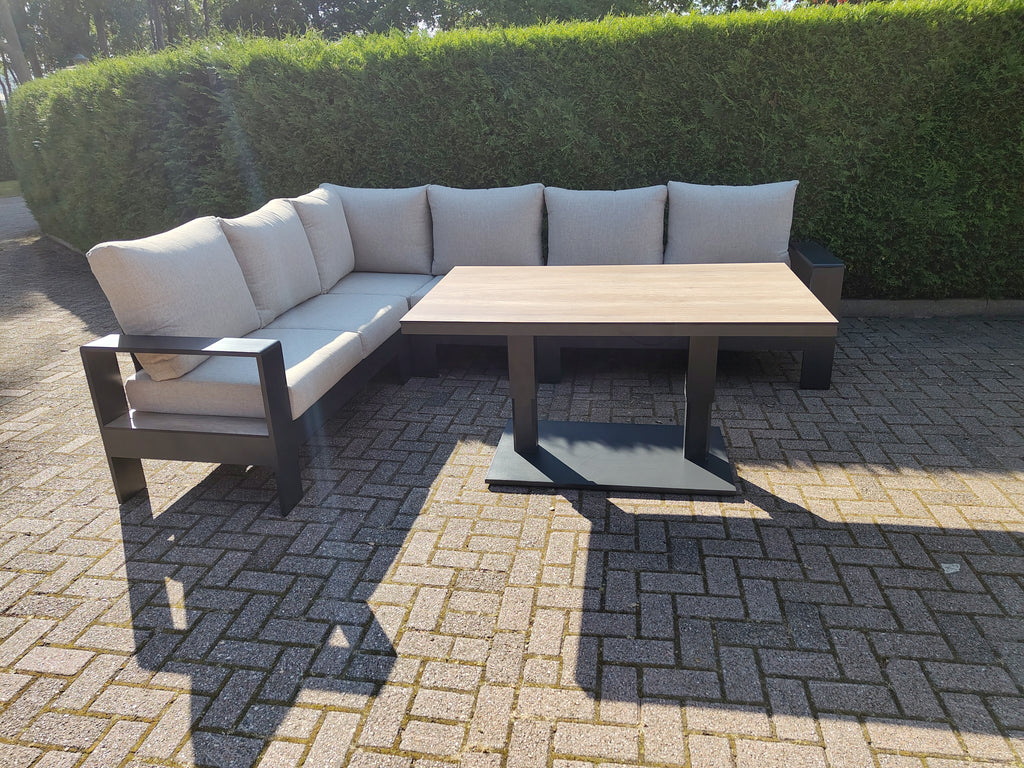 Castello Cornerset Beige met HPL Lift Tafel