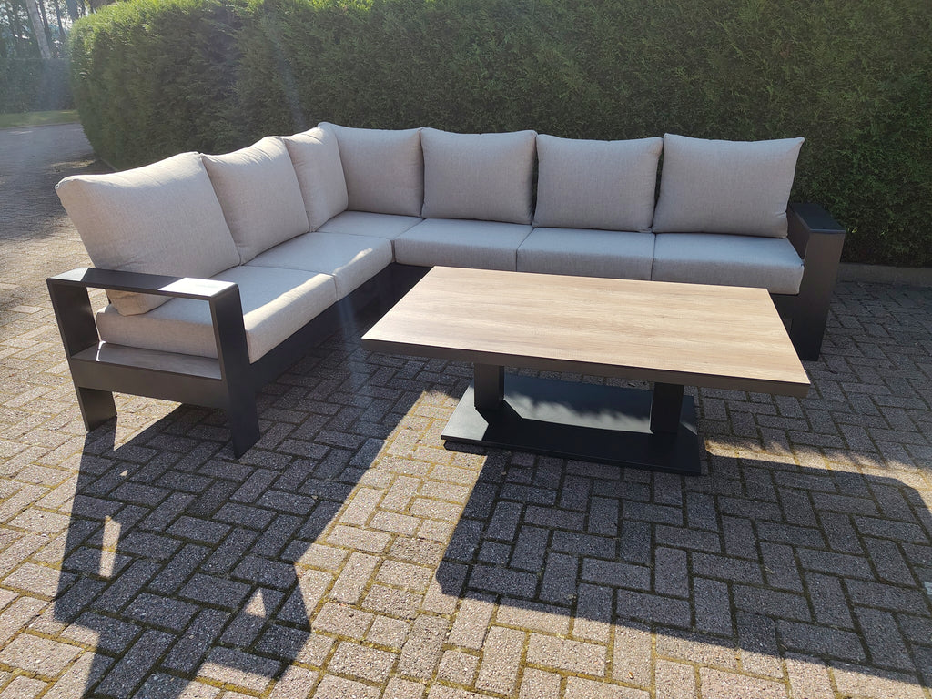 Castello Cornerset Beige met HPL Lift Tafel